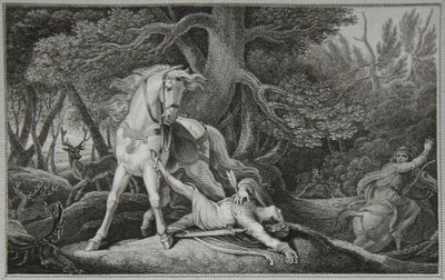 Śmierć Williama Rufusa, ryt Neagle, ilustracja z „Historii Anglii” Davida Hume