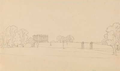 Odległy widok Easton Neston, Northants autorstwa Edward Francis Burney
