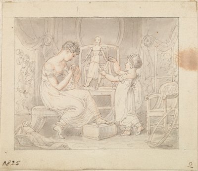 Ilustracja do nowej lalki: szycie ubrań dla lalki autorstwa Edward Francis Burney