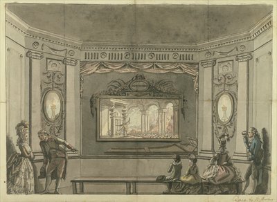 Obraz de Loutherbourgs Eido Phusikon przedstawiający Szatana podburzającego zbuntowane anioły autorstwa Edward Francis Burney