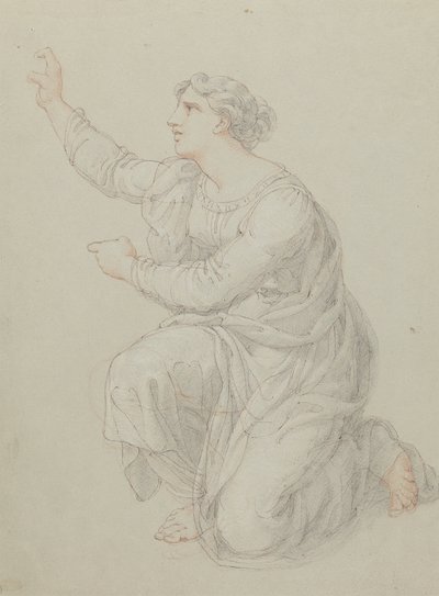 Estudo para a Figura Ajoelhada de Priscilapolish autorstwa Edward Francis Burney