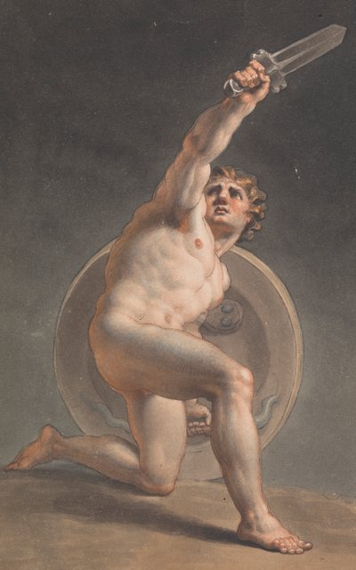 Studium aktu męskiego autorstwa Edward Francis Burney