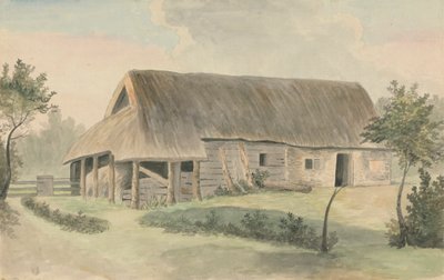 Stodoła kryta strzechą autorstwa Edward Francis Burney