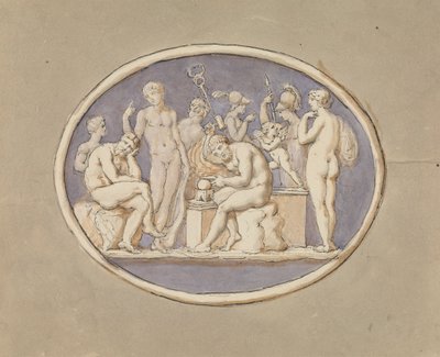 Wulkan oraz Bogowie i boginie autorstwa Edward Francis Burney