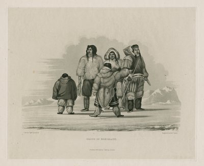 Grupa Eskimosów autorstwa Edward Francis Finden