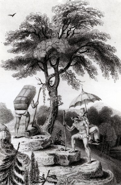 Widok na przełęcz z Quindio, ilustracja z „Podróży przez wewnętrzne prowincje Kolumbii” Johna P. Hamiltona, opublikowana w 1827 r. autorstwa Edward Francis Finden