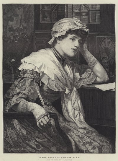 Jej rozważająca czapka autorstwa Edward Frederick Brewtnall