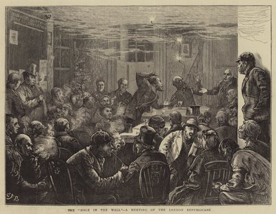 Dziura w ścianie, spotkanie londyńskich republikanów autorstwa Edward Frederick Brewtnall