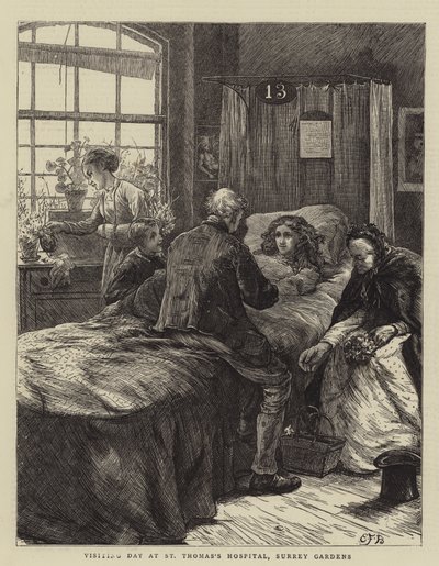 Dzień odwiedzin w szpitalu św. Tomasza w Surrey Gardens autorstwa Edward Frederick Brewtnall