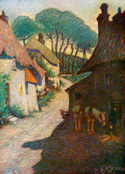 Wioska Thurlestone, South Devon, 1924-1926 autorstwa Edward Frederick Ertz
