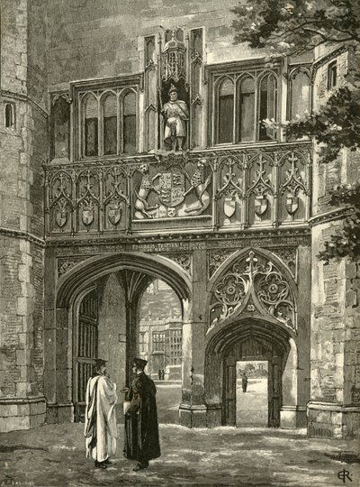 Główna brama Trinity College, koniec XIX wieku. autorstwa Edward Gascoin