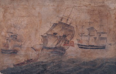 Whaler "Dauntless" w trzech pozycjach autorstwa Edward Gibson