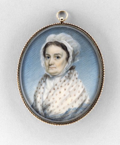 Mary Gould Almy, c.1797-1800 (akwarela na kości słoniowej) autorstwa Edward Greene Malbone