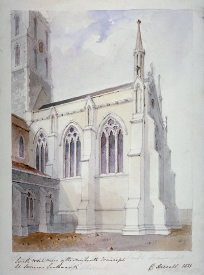 Katedra w Southwark, Londyn, 1831 autorstwa Edward Hassell