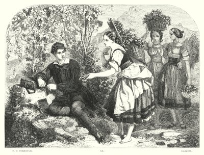 Childe Harold Lorda Byrona, Canto III, Stanza 55 (grawerowanie) autorstwa Edward Henry (after) Corbould