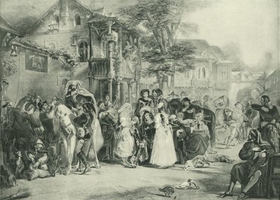 Chaucer i pielgrzymi z Canterbury (grawiura) autorstwa Edward Henry Corbould