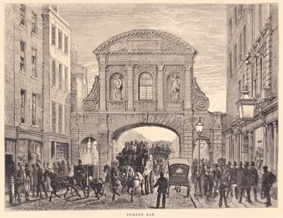 Temple Bar na Fleet Street, c.1870 autorstwa Edward Henry Fahey