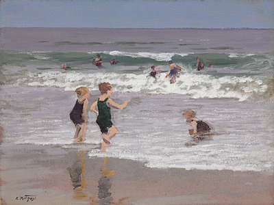 Dzieci bawiące się w surfingu autorstwa Edward Henry Potthast