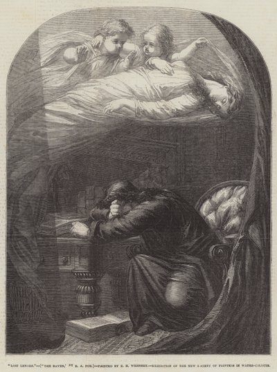 Zagubiona Lenore, Kruk, E A Poe autorstwa Edward Henry Wehnert