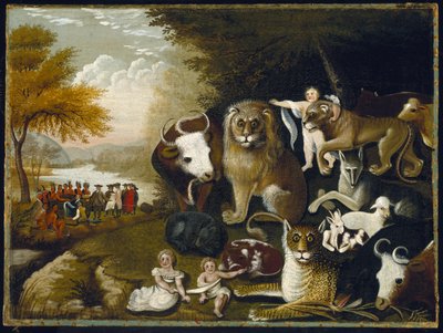 Królestwo pokoju, ok. 1833-34 autorstwa Edward Hicks