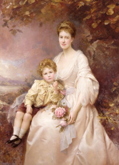 Portret Laury Gwendolen Gascoigne i jej syna Alvary autorstwa Edward Hughes