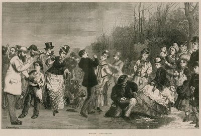 Zimowe rozrywki - jazda na łyżwach w Hyde Parku w Londynie autorstwa Edward Hughes