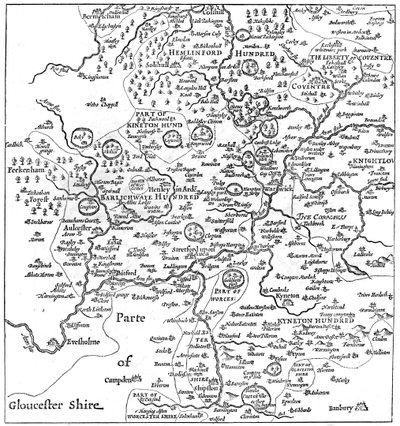 Mapa Stratford-upon-Avon i okolic, 1610 1885. autorstwa Edward Hull