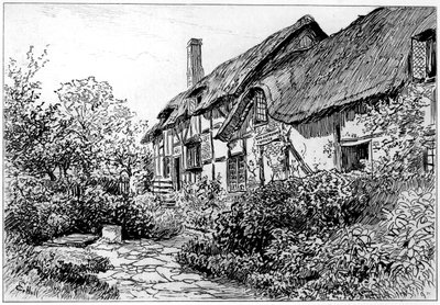 Domek Anne Hathaways w Shottery, Stratford-upon-Avon, Warwickshire, 1885 autorstwa Edward Hull