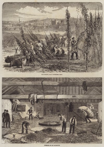 Zbieranie chmielu w Kent autorstwa Edward Hull
