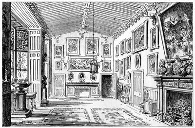 Wielka sala Charlecote Park, Warwickshire, 1885. autorstwa Edward Hull