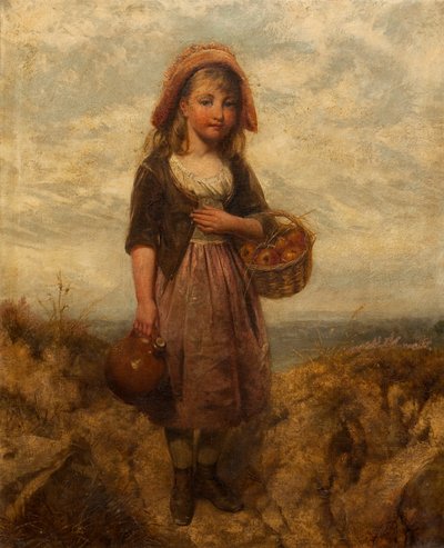 Dziewczyna z koszem jabłek autorstwa Edward John Cobbett