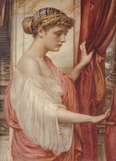 Pod oknem, 1884 (wc na papierze) autorstwa Edward John Poynter