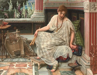 Chloe. Dulcis docta modos et citharae sciens (olej na płótnie) autorstwa Edward John Poynter