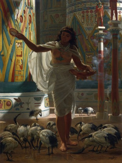 Karmienie świętego Ibisa w salach Karnaku par Poynter, Edward John (1836-1919) autorstwa Edward John Poynter
