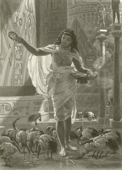 Karmienie świętego ibisa w salach Karnac autorstwa Edward John Poynter