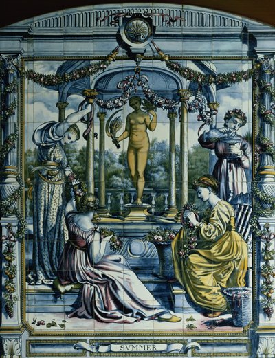 Lato, z serii paneli kaflowych do Kuchni Holenderskiej autorstwa Edward John Poynter