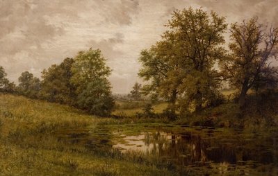 Staw w pobliżu farmy Whittems, w pobliżu Coundon, koniec XIX-początek XX wieku autorstwa Edward Junior Rudge