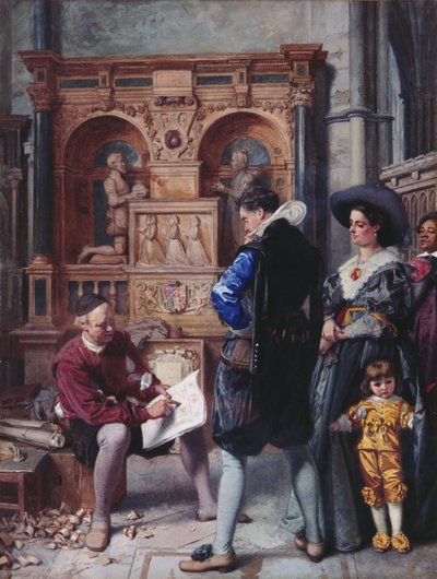 Spotkanie z architektem, 1866 (wc na papierze) autorstwa Edward Killingworth Johnson