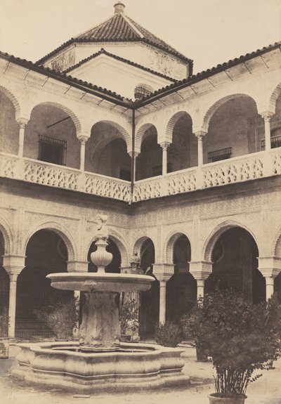 Hiszpania. Sewilla, Dziedziniec Domu Księcia Medina Celi, znanego jako Dom Piłata, 1853. autorstwa Edward King Tenison
