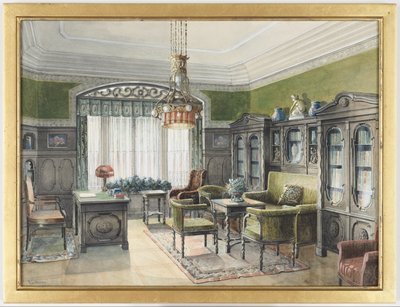 Wnętrze biblioteki autorstwa Edward Lamson Henry
