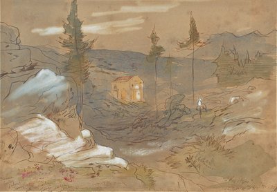 Sanktuarium w pobliżu Chanii na Krecie w Grecji autorstwa Edward Lear