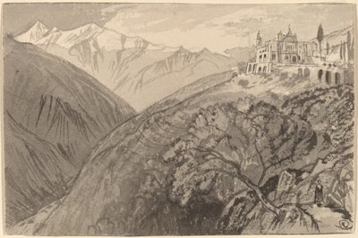 Miasto na wzgórzu Sanktuarium Lampedusa, 18841885. autorstwa Edward Lear