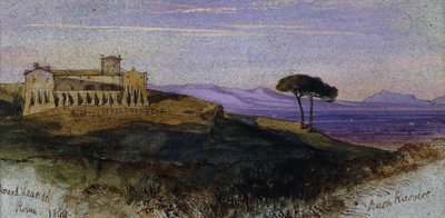 Widok w rzymskiej Kampanii, 1844 autorstwa Edward Lear
