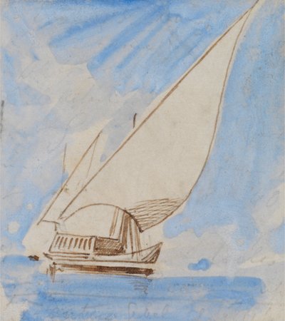 Łódź na Nilu autorstwa Edward Lear