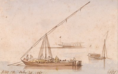 Łodzie na Nilu autorstwa Edward Lear