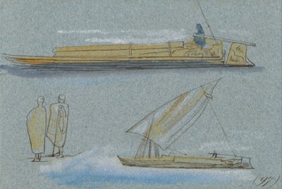 Łodzie na Nilu autorstwa Edward Lear