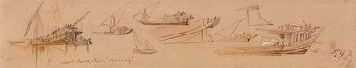 Łodzie na Nilu autorstwa Edward Lear