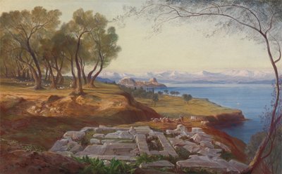 Korfu od Wniebowstąpienia, ca. 1860. autorstwa Edward Lear