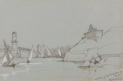 Wejście do portu w Marsylii autorstwa Edward Lear