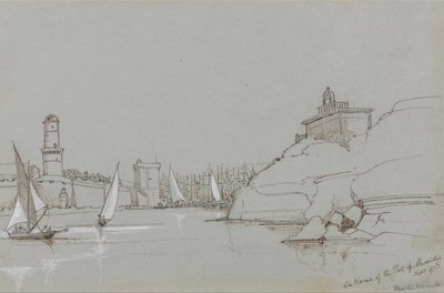 Wejście do portu w Marsylii autorstwa Edward Lear